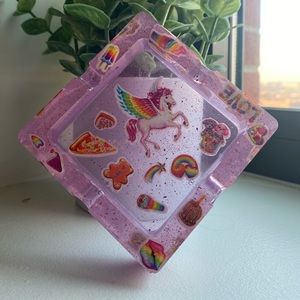 Lisa Frank Inspired Resin Ashtray